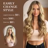 GOO GOO Wire Hair Extensions Human Hair, 18A/613A Dark Blonde mix Bleach Blonde Highlighted 16inch 95g, Invisible Wire Hair Extensions with Transparent, Seamless Fish Line Hairpiece