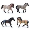 MODEBESO® Realistic Animal Figures Playset,4 PCS Horse Figurines Set,Hand Painting Horse Figures Set,Educational Toy,Cake Toppers Christmas Birthday Gift for Kids Todllers (4 PCS Horse Set 1)