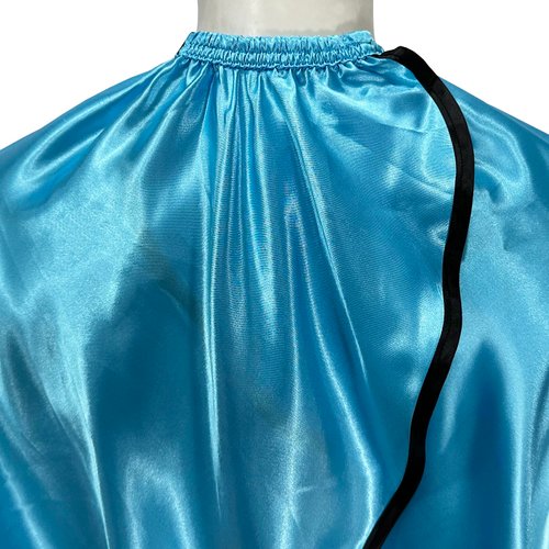 Pelocapa Salon Styling Capes for Clients, Hair Dye Cutting Capes with Elastic Hooks, Waterproof Light Weight Satin Sheen Styling Cape Barber Gown for Stylist, 63”*56”(Blue)