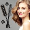 Geiserailie 2 Pieces Round Hair Brush - Thick Bristle Blow Drying Brush for Short Hair, Wet or Dry Use, with Massage Head (Black)