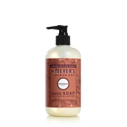 MRS. MEYER'S CLEAN DAY Liquid Hand Soap, Limited Edition Gingerbread Scent, 12.5 Ounce Bottle