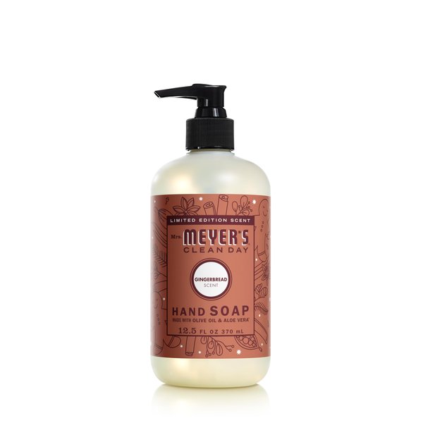 MRS. MEYER'S CLEAN DAY Liquid Hand Soap, Limited Edition Gingerbread Scent, 12.5 Ounce Bottle