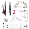 Maped Study Geometry 10 Piece Set, Includes 2 Metal Study Compasses, 2 Triangles, 6 Ruler, 4 Protractor, Pencil for Compass, Pencil Sharpener, Eraser, Lead Refill (897010)