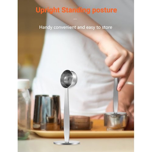 WILLIZTER Two-in-One Stainless Steel Coffee Scoop Tamping Dual-Purpose Coffee Spoon Powder Hammer Tamper Multi Function Spoon Holder Coffee Tools for Measuring and Tamping