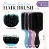 Nora Ross Boar Bristle & Nylon Paddle Hair Brush for Women with Fine, Thin & Thick Hair | Detangling, Shine Enhancing Hair Brush (Black)