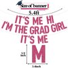 Rose Red Glitter It's Me Hi I'm the Grad Girl It's Me Banner, Class of 2024/Congrats 2024 Grad/Congratulation, 2024 Graduation Party Decorations Supplies for Girls