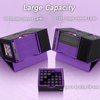 MTG Deck Box, Dice Tray&Tower 2 in 1 MTG Commander Deck Box Fits 120+ Single Sleeved Cards, Leather Magnetic Closure Card Deck Box with Magnetic Card Holders&Base for TCG, CCG, Black/Violet