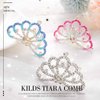 Kilshye Princess Crown Hair Comb Silver Girls Tiara Combs Rhinestone Prom Tiaras and Crowns Hairpiece for Kids (Silver)