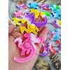 HOZKEAP 100 Packs Bulk Dragon Raptor Backpack Mini Pop Rainbow Keychain fidgets Bubble Toys for Kids Children Classroom Students Gift from Teacher,Birthday Party Favors