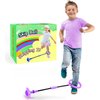 SIERLIKY Skip Ball for Kids, Foldable Ankle Skip Ball Colorful Light Flashing Jumping Ring, Fitness Jump Rope Sports Swing Ball, for Children Adults Boys Girls Toy (Purple)