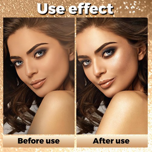 Afmicat Body Shimmer Powder, 2PCS Glitter Highlighter Powder for Face, Liquid Highlighter Blush Body Glow Shimmer Powder Fairy Brightening Makeup Stick for Eyes, Hair (2, Pink/Champagne Gold, 32 g)