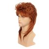 Mullet Wigs for Men, 80S Long Hair Curly Orange Wig 70S Curly Disco Punk Rock Ginger Wig for Halloween Cosplay Christmas Party