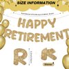 Fulmoon Pre Strung Happy Retirement Banner Glitter Retirement Sign Funny Official Retired Decor Party Decorations Supplies for Men Women Gifts (Champagne Gold)