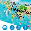 WERNNSAI Adventure World Awaits Tablecloth - 2 PC 54" x 108" Travel Themed Party Decorations World Theme Table Cover Disposable Tablecloth for Boys Baby Shower Birthday Graduation Party Supplies