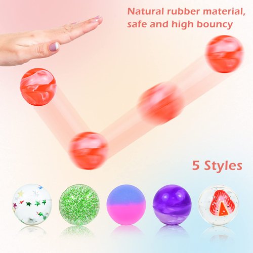 30Pcs Small Bouncy Balls for Kids, 1 inch Rubber Bouncy Balls Bulk Small Rubber Balls Mini Bouncing Ball 25mm Assorted High Bounce Rubber Ball for Birthday Party Favors Bag Fillers Halloween Prizes