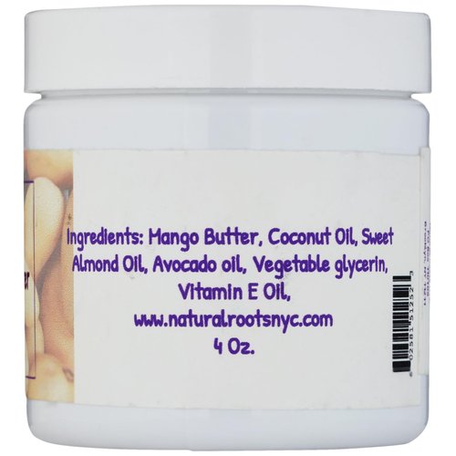NATURAL ROOTS NYC Mango Almond Body Butter, For All Skin Types, For Mature Skin, Hydrating Body Butter, Organic Ingredients, Coconut Oil, Post-Shower Care, 4oz (4 oz)