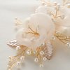 SWEETV Hair Comb, Flower Hair Clip Pearl Princess Headpiece, Elegant Bridal Hair Comb, Bridal Hair Pieces for Bride, Bridesmaid, Women, Girl, Party, Prom Gift