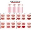 Dulele High Pigmented Matte Lip Liner Set, 12 Colors Creamy Velvet Lip Liner Pencil, Waterproof Non-marking Lipstick Pen Lip Makeup for Daily/Travel/Party/Work