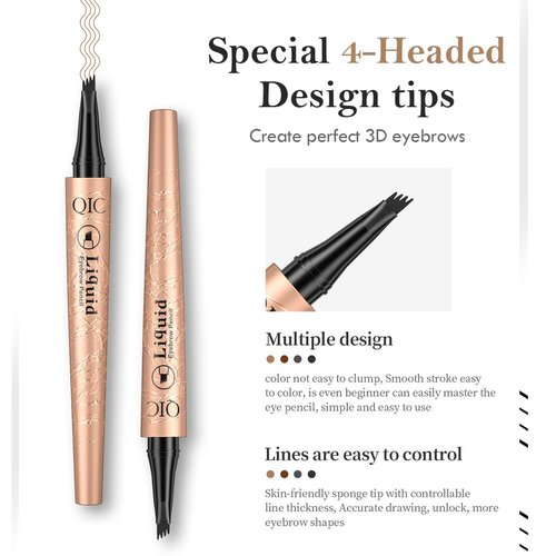 Eyebrow Pen Light Brown, Microblading Eyebrow Pencil Smudge-Proof Brow Pencil with Upgrade Micro-Fork Tip Waterproof Microblading Pencil for Eyebrows Long-Lasting Natural By Aaiffey