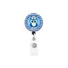 Retractable Badge Reel - Nurse Owl Blue - Badge Holder Swivel Clip