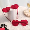 DONCIDAY Red Heart Shape Headband Glitter Sunglasses Sequin Earrings Valentines Day Halloween Cosplay Costume Accessories Set
