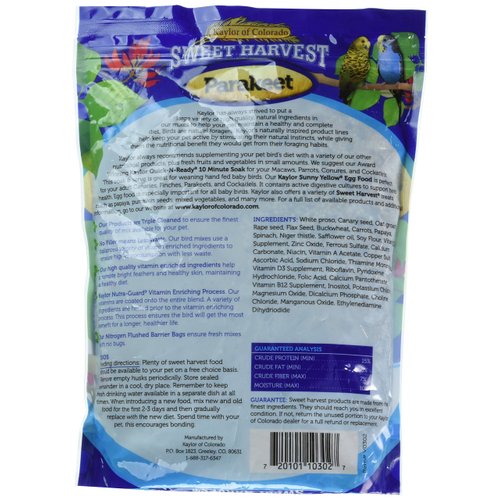 Sweet Harvest Kaylor-Made Parakeet Food