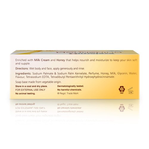 Himalaya Nourishing Cream & Honey Cleansing Bar, Face and Body Soap for Soft Skin, 4.41 oz, 6 Pack