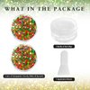 Red Green Gold Mixed Holographic Chunky Glitter, 13g (2 Jars x 6.5g) Crafts Glitter Powder with 10g Gel and Brush, Christmas Iridescent Nail Sequins Face Eye Glitter Tumblers DIY Decorations