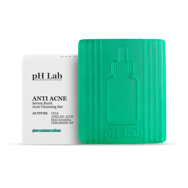 PhLab Acne Cleansing Bar, Body Exfoliating Bar Soap for Face, Chest and Back, Pimple and Bacne Treatment Bar Soap for Acne Prone Skin, 1.76 Oz (1)