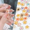 100Pcs Flower Nail Charms Flatback Resin Charms Design 3D Flowers Nail Gems and Charms Supply Acrylic Spring Blossom Tiny Flowers Nail Art Charms for Women DIY Manicure Nail Jewel Decor Accessories