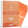 Blue Oasis Foot Peeling Mask - Exfoliating Foot Mask for Dry Cracked Feet, Peach Cracked Heel Treatment, Moisturizing Foot Peel Mask, Luxury Foot Care for Baby Soft Feet, Foot Exfoliator 4-pack