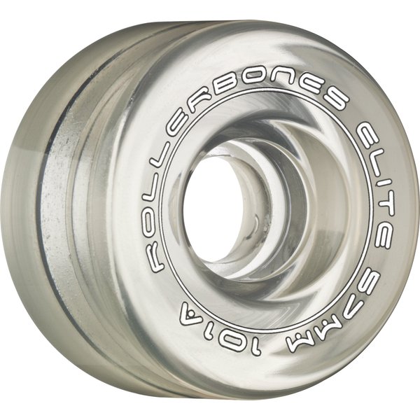 RollerBones Art Elite 101A Competition Roller Skate Wheels (Set of 8), Clear, 57mm