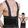 NeoTech Care Adjustable Back Brace Lumbar Support Belt with Suspenders, Charcoal Color, Size L