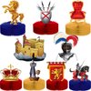 9 Pieces Knights Decorations Knight Birthday Party Supplies Medieval Honeycomb Centerpieces Castle Table Centerpieces Medieval Table Topper for Birthday Party Baby Shower Decorations