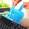 Pet Cage Broom Brush Dustpan Set - Small Cat Litter Sweeper for Pet Cage Clean and Car Keyboard Brush (Blue)
