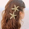 2PC Halloween Starfish Hairpin & Facial Body Glitter Set & Pink Gift Bag Suitable for Female Girls' Mermaid Costumes, 4-in-1 Mermaid Accessories and Gift Bag