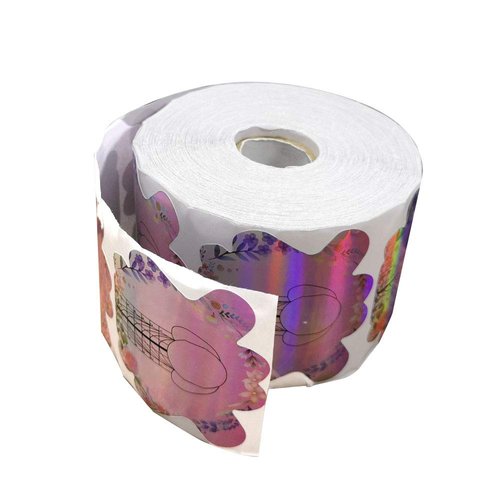 BeautyLeader 100PCS Nail Form Laser Pink Acrylic Nail Extension Sticker, Poly Gel Nail Forms Sticker,Nail Extension Forms,Self-Adhesive Nail Tips Guide Stencil Manicure Tool