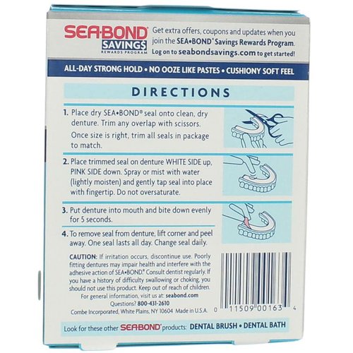 SEA-BOND Denture Adhesive Wafers Lowers Original 15 Each (Pack of 11)