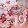 19th Birthday Balloon for Girls, 40 Inch Pastel Pink Number 19 Foil Balloons Self Inflating, Big Mylar Helium Light Pink 19 Balloons for Women Birthday Decor Anniversary Party Decorations Supplies