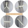 Porlau 4 Pack Magnetic Soft Curtain Tiebacks Cotton Hand-Woven Tieback Holdback Home Decorative Tie Backs with Durable Wooden Buckle for Home Office Decor (Cream, 4)