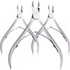 Mudder 3 Packs Cuticle Nippers Cuticle Cutter Stainless Steel Professional Nail Cuticle Trimmer Pointed Blade Cuticle Remover Scissors Pedicure Manicure Tool for Fingernails and Toenails (Silver)