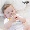 Yobkira Natural Wood & Silicone Teether Ring with Gift Package，Baby Teething Toys Best for Babies 3 Months UP，Cute Whale，100% Food-Grade Silicone (Yellow)