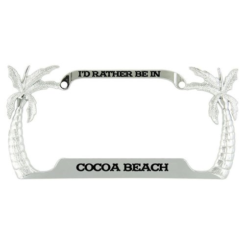Speedy Pros I'd Rather Be in Cocoa Beach Palm Tree License Plate Frame Palm Tree Frame