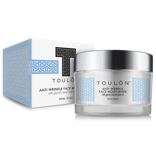 TOULON Glycolic Acid Cream 10% Face Moisturizer. Best Alpha Hydroxy Acid Products; Exfoliating, Anti-Aging Wrinkle Cream with AHA for Acne Prone Skin; Natural Exfoliator for Day and Night