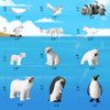 EOIVSH 12PCS Plastic Polar Animals Toy Figures, Realistic Arctic Animal Figurines for Kids, Education Sea Creature Toys Set with Polar Bear Family Emperor Penguin Family Arctic Fox Wolf