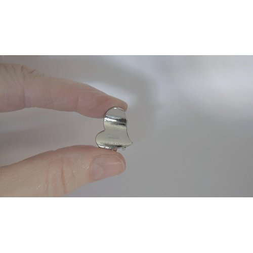 Generic Small mini heart silver metal hair claw clip (Clip quantity: 1 clip)