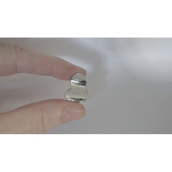 Generic Small mini heart silver metal hair claw clip (Clip quantity: 1 clip)