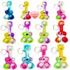 20 Packs Rainbow Bulk Music Mini Pop Guitar Bubble Fidget Keychain Gift for Holiday Kids Boys Girls Beach Party Favors and Classroom Student Prize