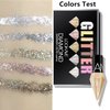 Go Ho Glitter Liquid Eyeliner Colorful Set,5 Colors Metallic Shimmer White Silver Gold Diamond Eye Liner,Glitter Eyeliner Eyeshadow Shine,Waterproof Long Lasting Glow Sparkle Eye Glitter Makeup