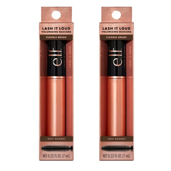 Pack of 2 E.l.f. Lash It Loud Volumizing Mascara, Deep Brown 82481